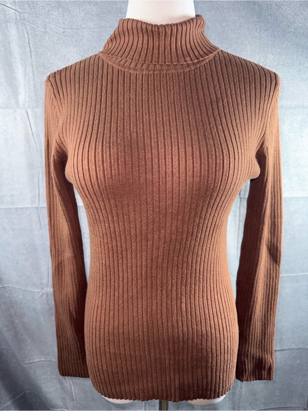 2612-Chadwicks Ribbed Turtleneck Sweater - Brown